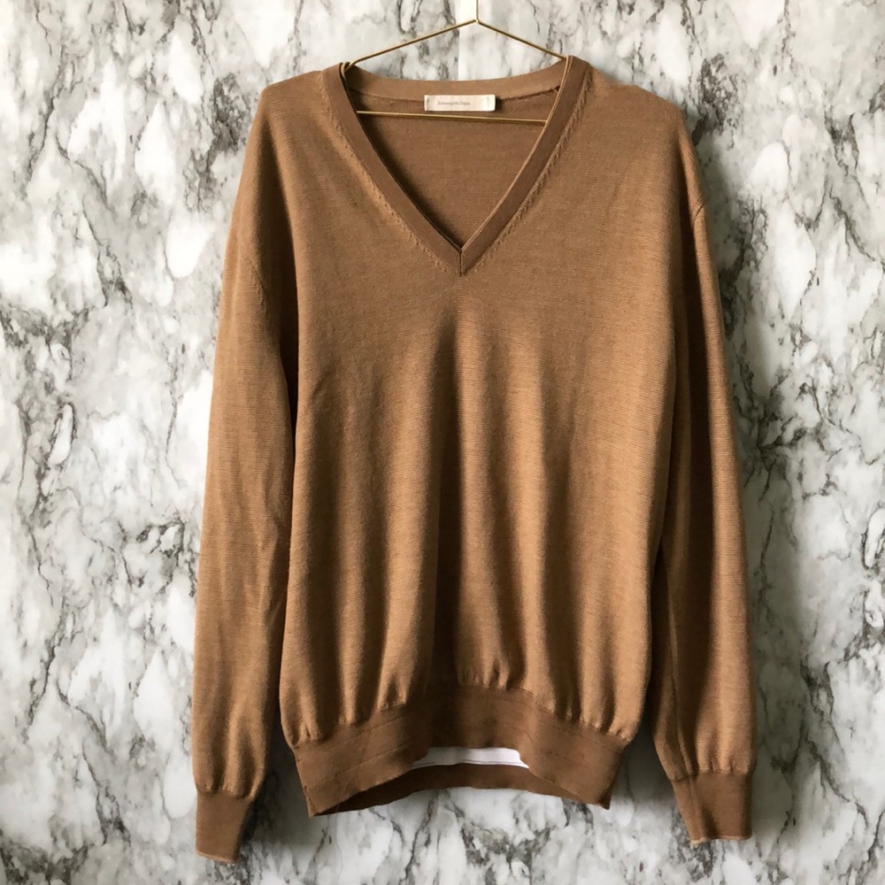 Bronze Wool V-Neck Sweater *read description*